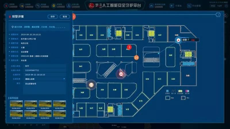 安全守護(hù)平臺(tái)大屏界面，實(shí)時(shí)全面展示感知系統(tǒng)
